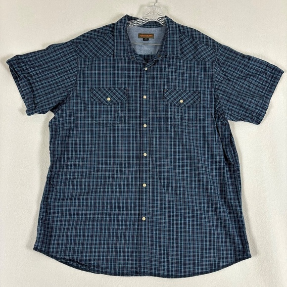 Northwest Territory Other - Northwest Territory Shirt Men 2XLT Blue Plaid Pearl Snap Outdoors Casual/Dress